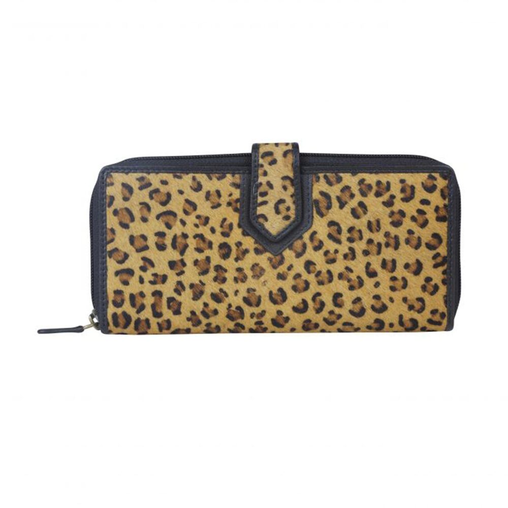 5403 Brown Western RFID Blocking Wallet - Snap Button Slim Clutch